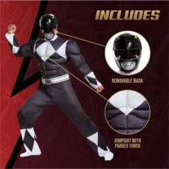 Costume Power Ranger Nero Muscoloso Adulti -Angels Face Negozio 0201179a956d9f3a1fbb8d91e95a2cfee3250075cb20c610ffc8498612324a97