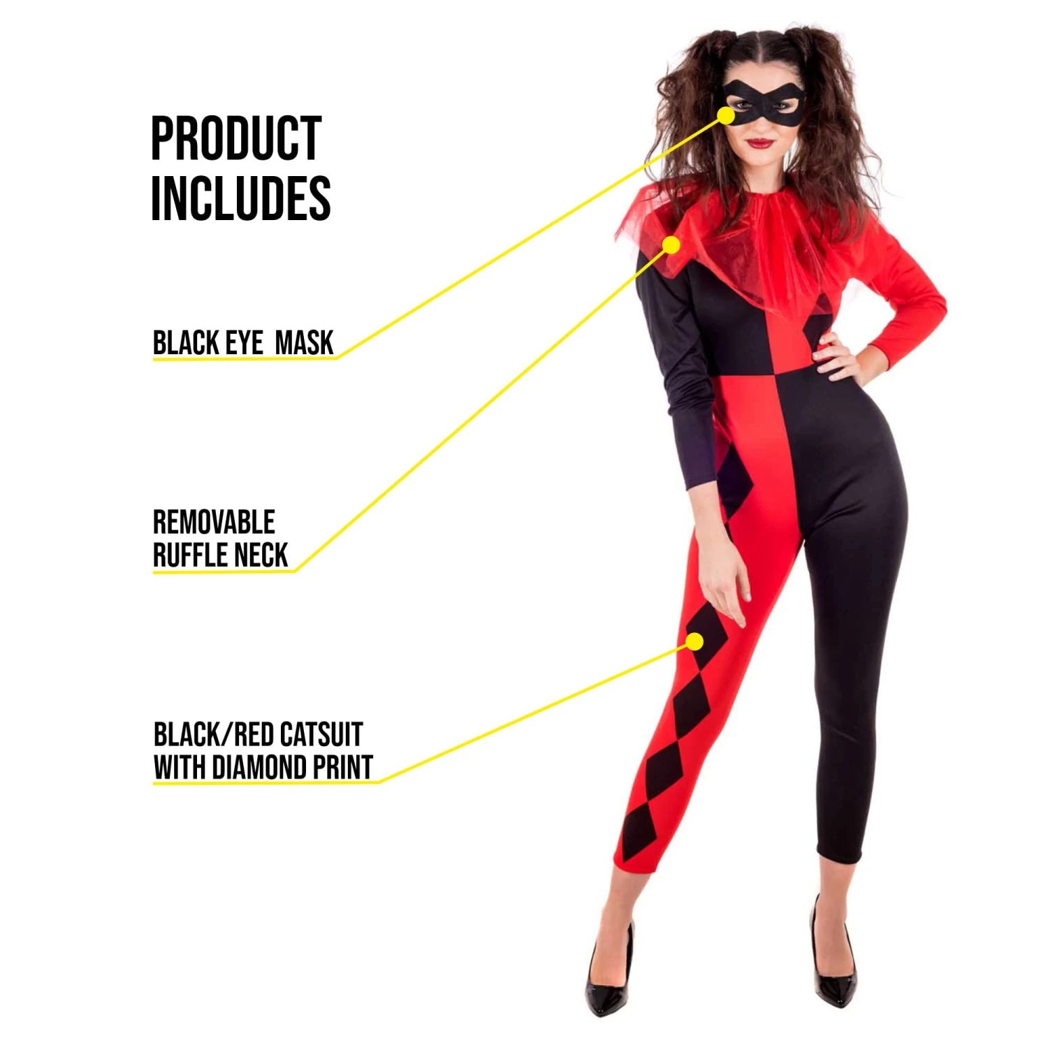 Costume Harlequiin Quinn Donna 4 Costume Harlequiin Quinn Donna - immagine 2