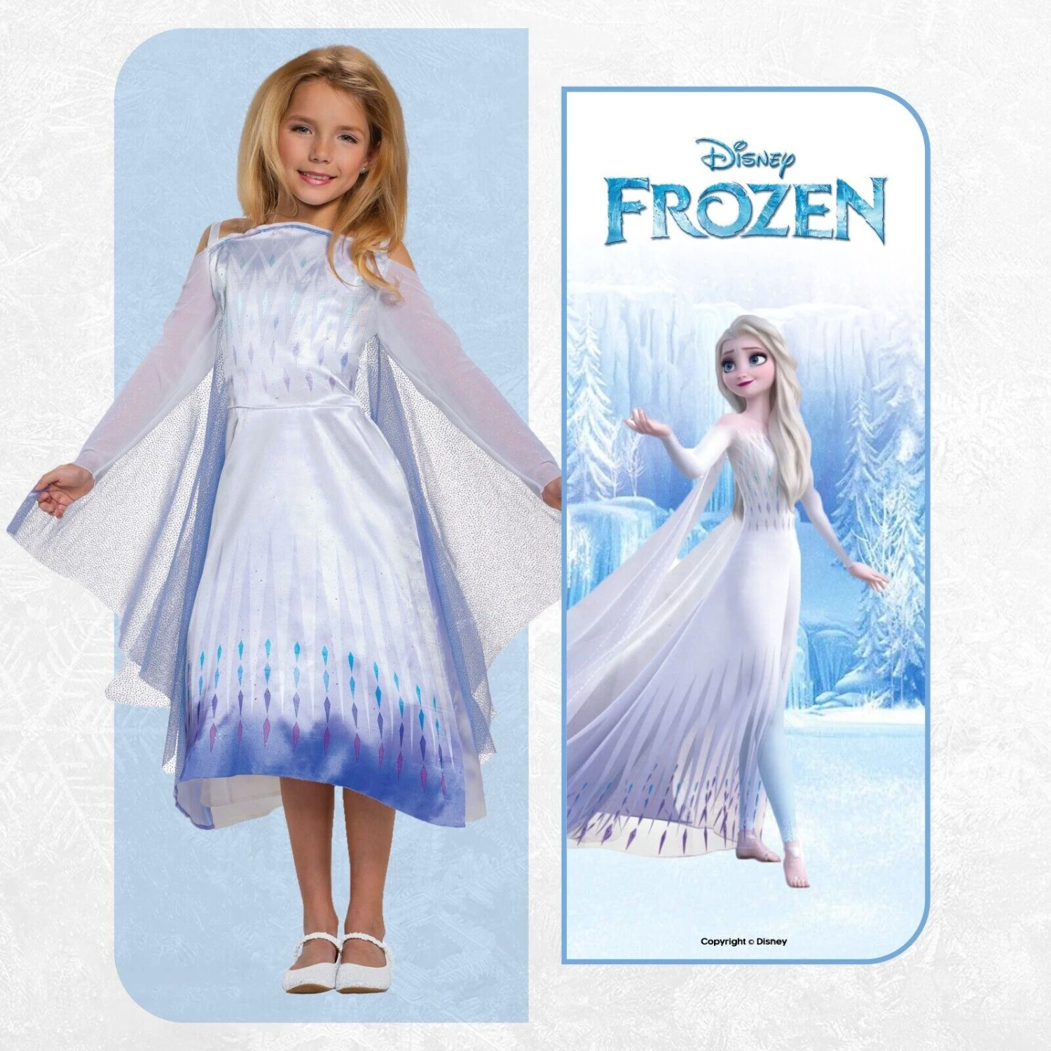 Costume Elsa Regina Frozen 2 Classico Bambina 5 Costume Elsa Regina Frozen 2 Classico Bambina - immagine 3