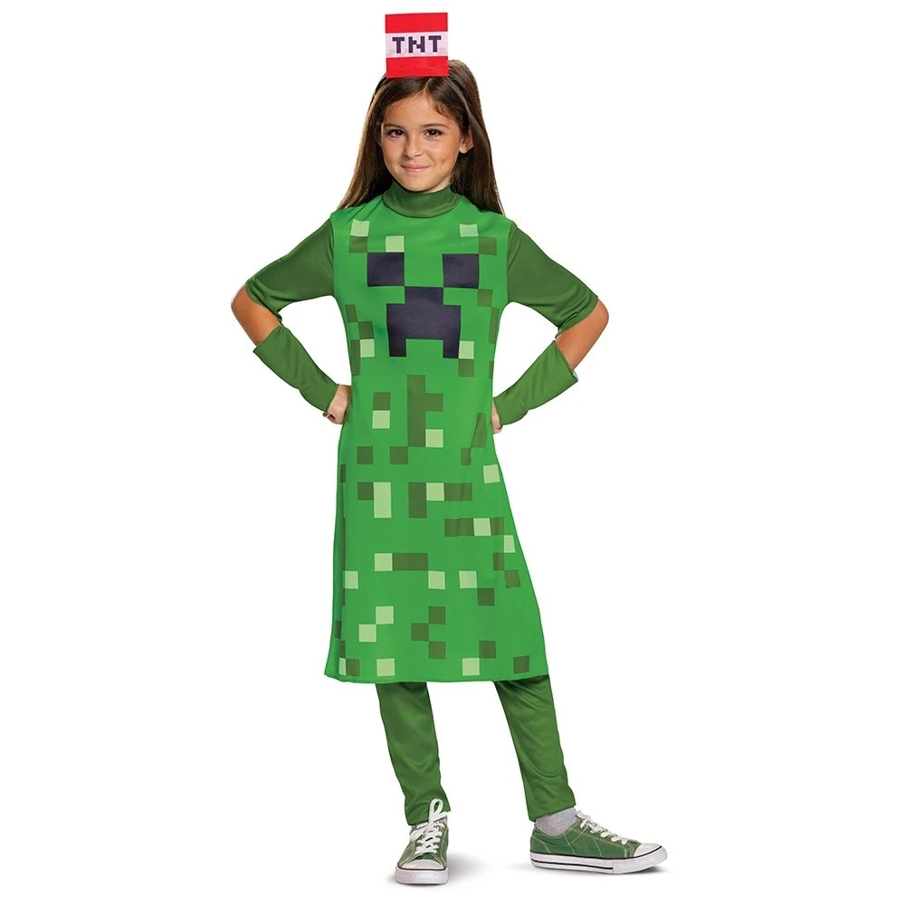 Costume Minecraft Creeper Bambina 3 Costume Minecraft Creeper Bambina