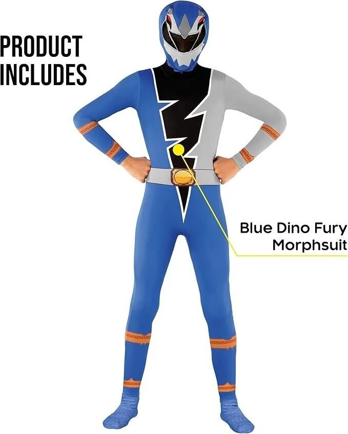Dino Fury Blue Ranger Morphsuit Kids 4 Dino Fury Blue Ranger Morphsuit Kids - immagine 2