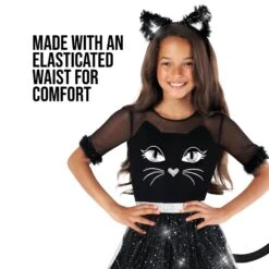 Costume Da Gatto Nero Glitterato Per Bambini -Angels Face Negozio 21b4a5330201ffe15e8546c37562dd60f6f72913a8ddf5d9aba76e2d4eab767f