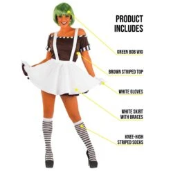 Costume Da Operaio Della Fabbrica Di Cioccolato Con Gonna Donna -Angels Face Negozio 226b6a41336737a8d3d7de6e5b64794881c148631de974ac81fdffdcf905e1d5