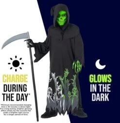 Kids Grim Reaper Glow In The Dark Costume -Angels Face Negozio 39992d9e1a4529d6a28b04ef7030146b60845f1ab82b5b50152adb38a6b10b20