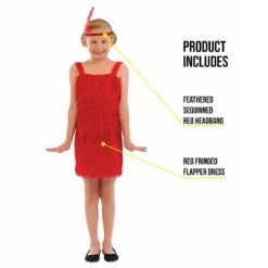 Kids Red Flapper Girl 20's Costume Dress -Angels Face Negozio 43cadcfec4bda8bd66eb5af7108ae39814a5237e5aeb8f5d2d8474bc401a5292