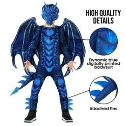 Costume Da Drago Per Bambini Blu -Angels Face Negozio 4d0136a7d5e78af224748f900467ebfb44e52176793ef47af11ce06fdd7776d0