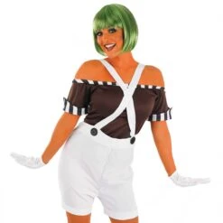 Costume Da Operaio Della Fabbrica Di Cioccolato Con Pantaloncini Da Donna -Angels Face Negozio 5055305452325.pt03 min