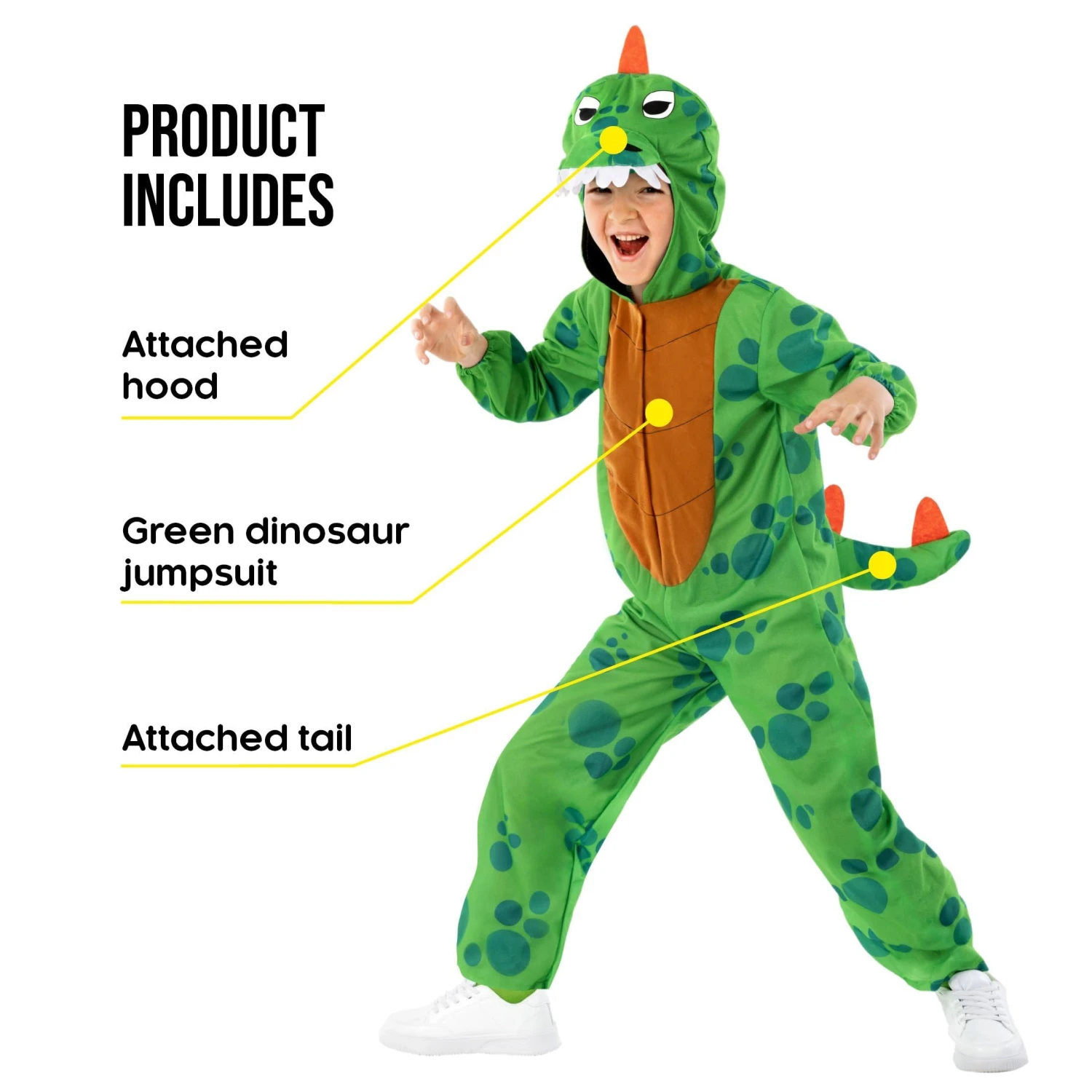 Costume Dinosauro Verde Bimbo 4 Costume Dinosauro Verde Bimbo - immagine 2