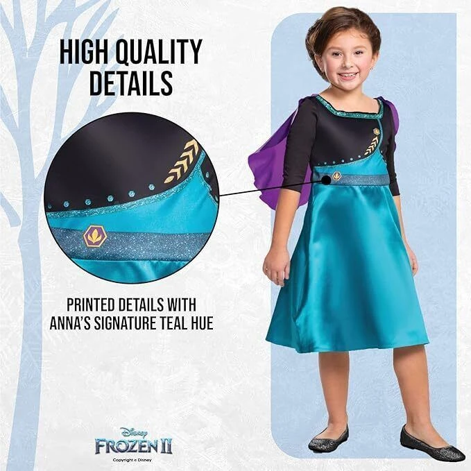 Costume Anna Regina Frozen Standard Bambina 5 Costume Anna Regina Frozen Standard Bambina - immagine 3