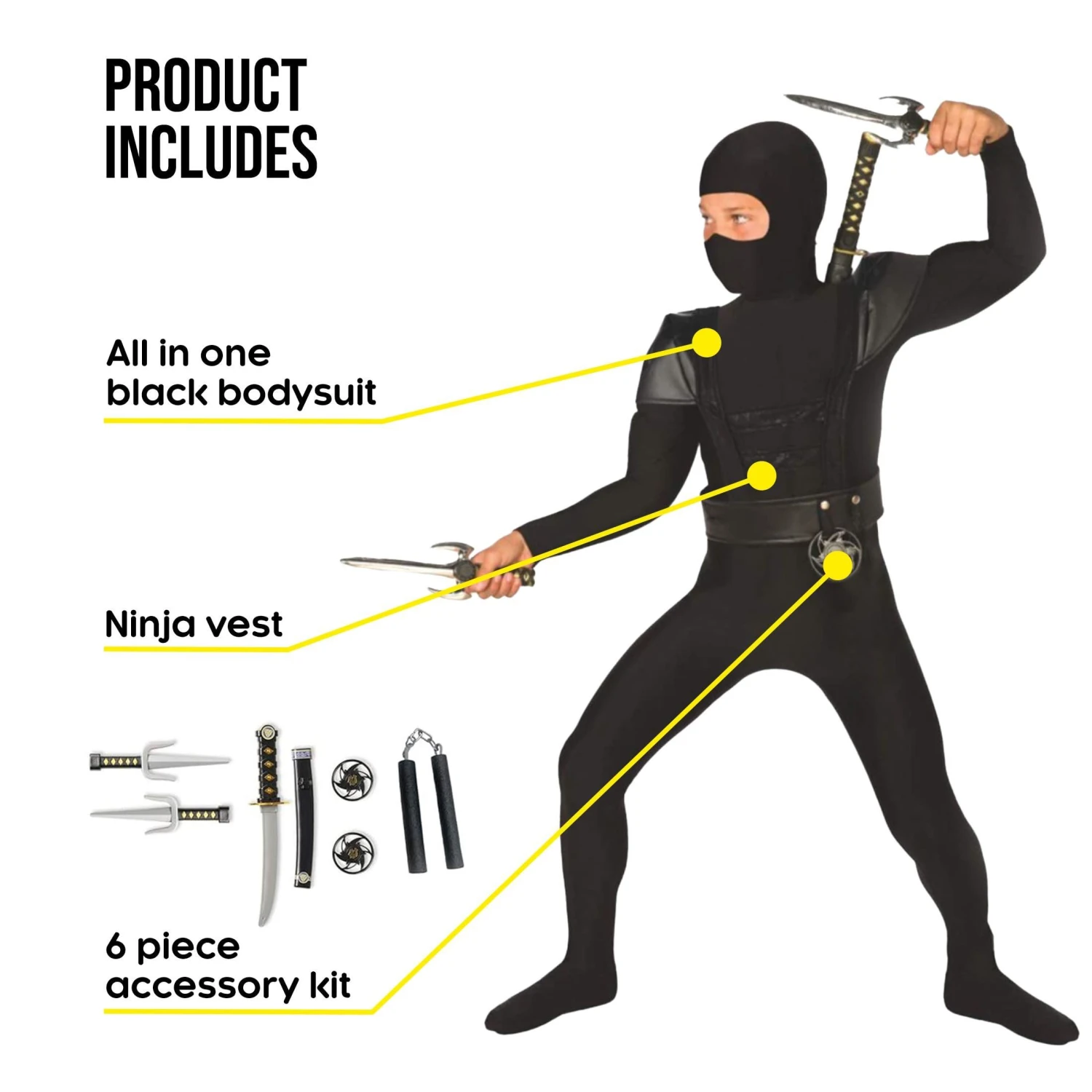 Costume Ninja Bambino 4 Costume Ninja Bambino - immagine 2
