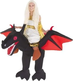 Costume Gonfiabile Drago Nero Cavalcabile Adulti -Angels Face Negozio 619pfwpdjbl. ac sx679