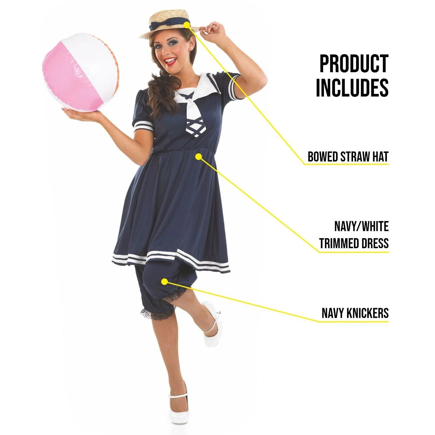 Costume Da Bagno Vittoriano Donna 4 Costume Da Bagno Vittoriano Donna - immagine 2