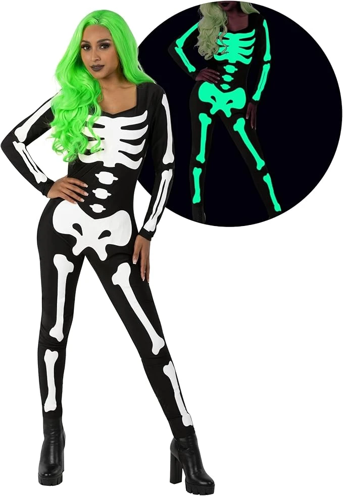 Tutina Scheletro Fosforescente Donna 6 Tutina Scheletro Fosforescente Donna - immagine 4