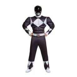 Costume Power Ranger Nero Muscoloso Adulti -Angels Face Negozio 79733 alt