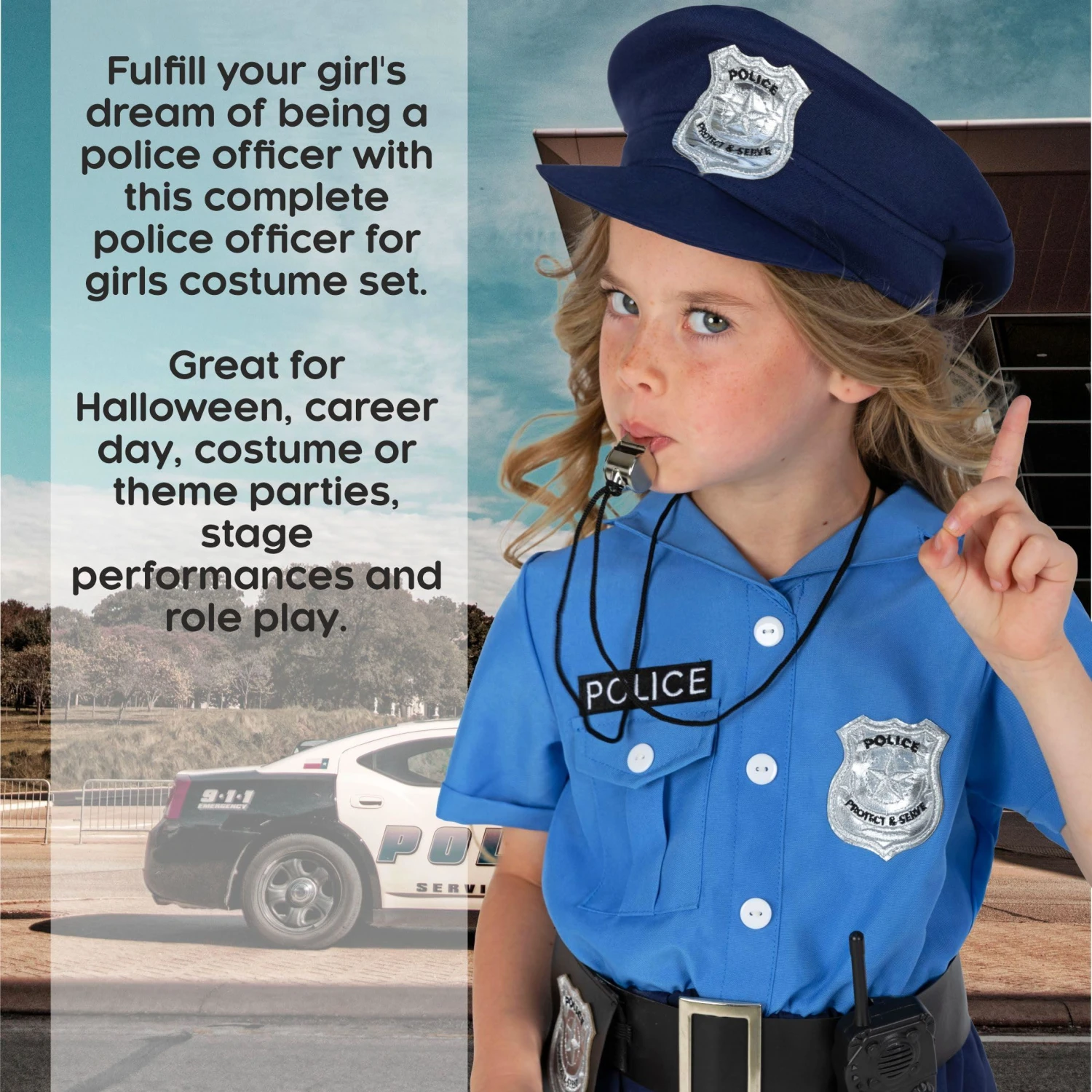 Costume Da Poliziotta Blu Per Ragazze 10 Costume Da Poliziotta Blu Per Ragazze - immagine 8