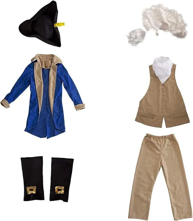 Costume George Washington Bambino 5 Costume George Washington Bambino - immagine 3