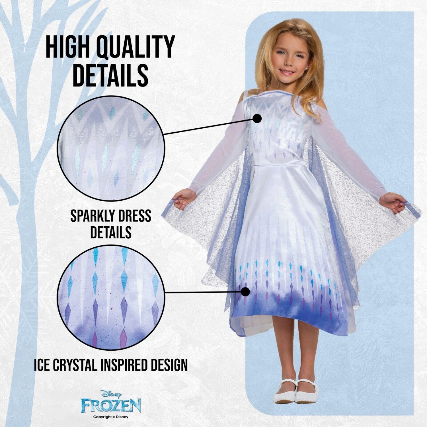 Costume Elsa Regina Frozen 2 Classico Bambina 4 Costume Elsa Regina Frozen 2 Classico Bambina - immagine 2