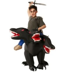 Kids Evil 3-Headed Dog Ride On Inflatable Costume -Angels Face Negozio 887513090694.pt01