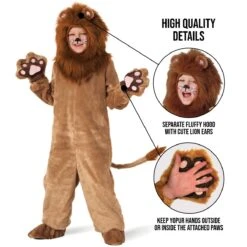 Kids Lion Deluxe Costume -Angels Face Negozio 887513098836.pt01