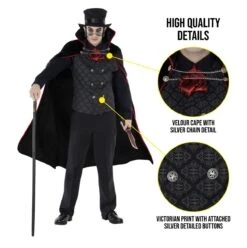 Men's Jack The Ripper Costume -Angels Face Negozio 887513098997.pt03