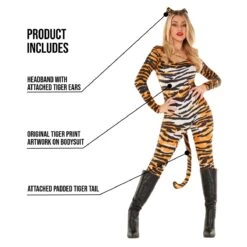 Womens Tiger Bodysuit Costume -Angels Face Negozio 887513099109.pt01