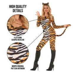 Womens Tiger Bodysuit Costume -Angels Face Negozio 887513099109.pt02