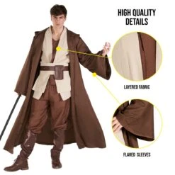 Costume Da Spadaccino Fantasy Spaziale Da Uomo Con Cappuccio -Angels Face Negozio 887513099376.pt02