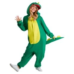 Mens Green Dinosaur Onesie Costume -Angels Face Negozio 887513099406.pt03