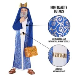 Kids Blue Nativity King Costume -Angels Face Negozio 887513100010.pt02