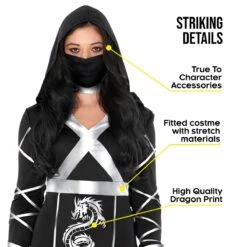 Costume Dragon Ninja Per Le Donne 8 Costume Dragon Ninja Per Le Donne -Angels Face Negozio 887513110262.pt01