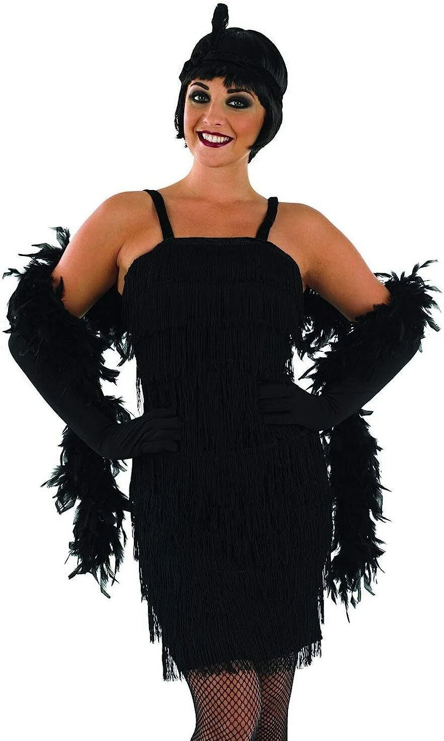 Womens Black Flapper Girl 20s Costume 6 Womens Black Flapper Girl 20s Costume - immagine 4