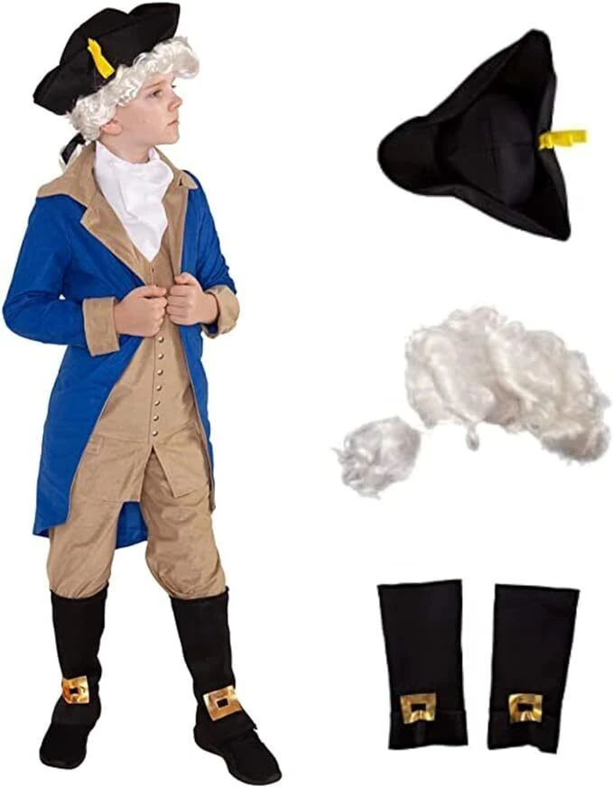 Costume George Washington Bambino 4 Costume George Washington Bambino - immagine 2