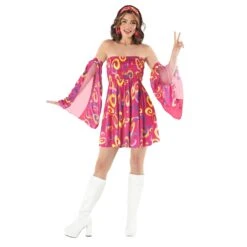 Womens 60s Pink Swirl Dress Costume -Angels Face Negozio 9fbf31ec9940e783c8edb71ee1ea578694159a4751a8817e0588acfdb34e39cc