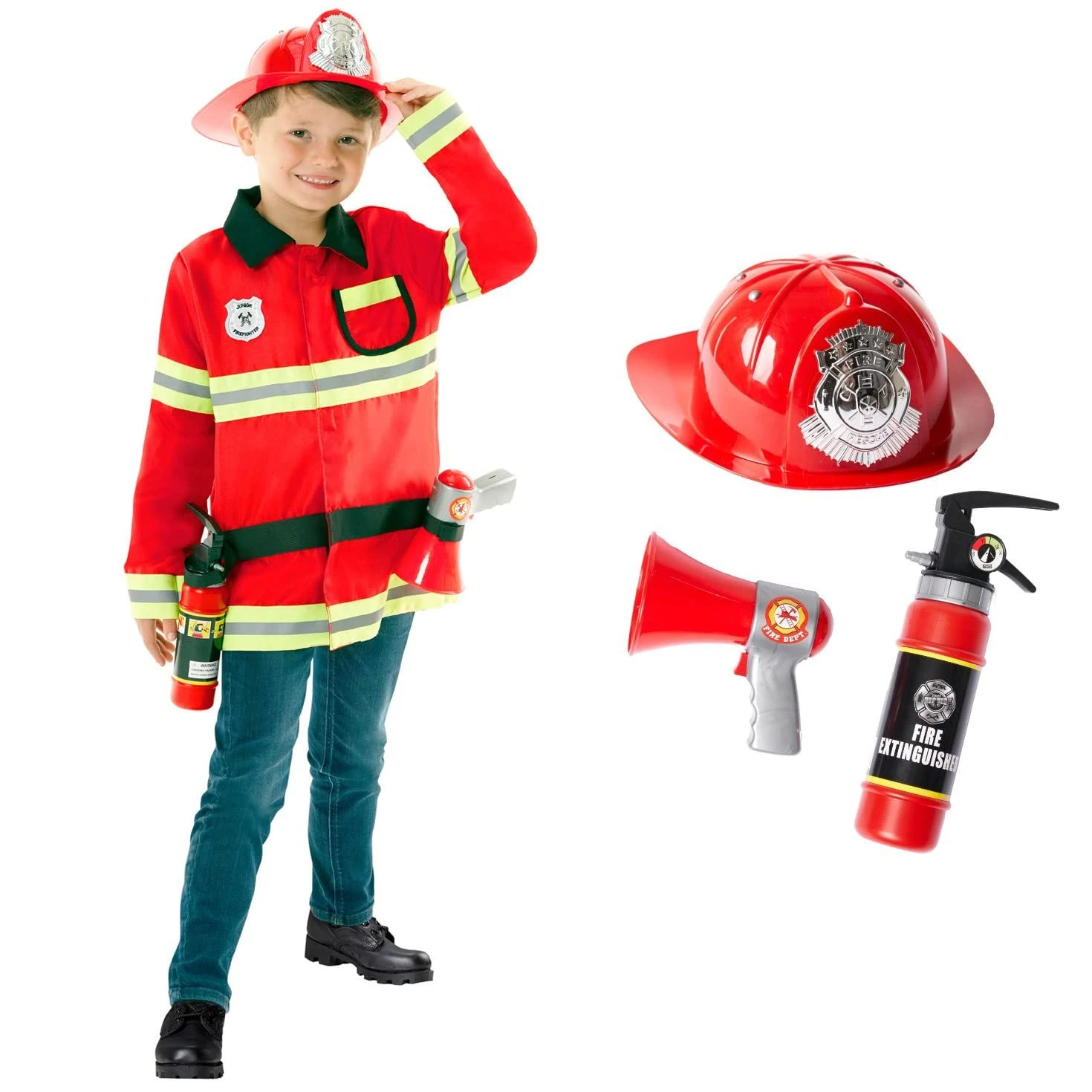 Costume Da Pompiere Rosso Per Bambini 7 Costume Da Pompiere Rosso Per Bambini - immagine 5