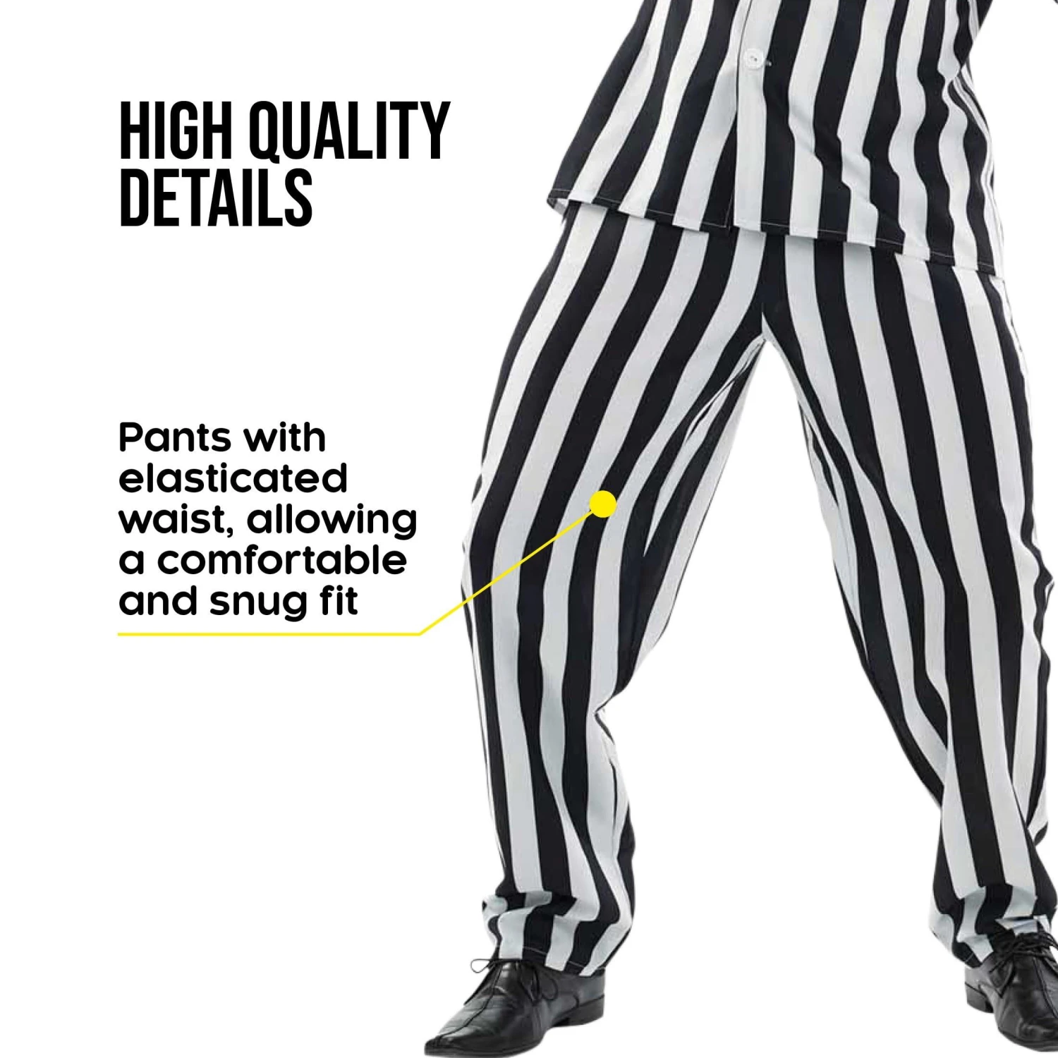 Costume Da Fantasma A Righe Bianche E Nere Uomo 5 Costume Da Fantasma A Righe Bianche E Nere Uomo - immagine 3