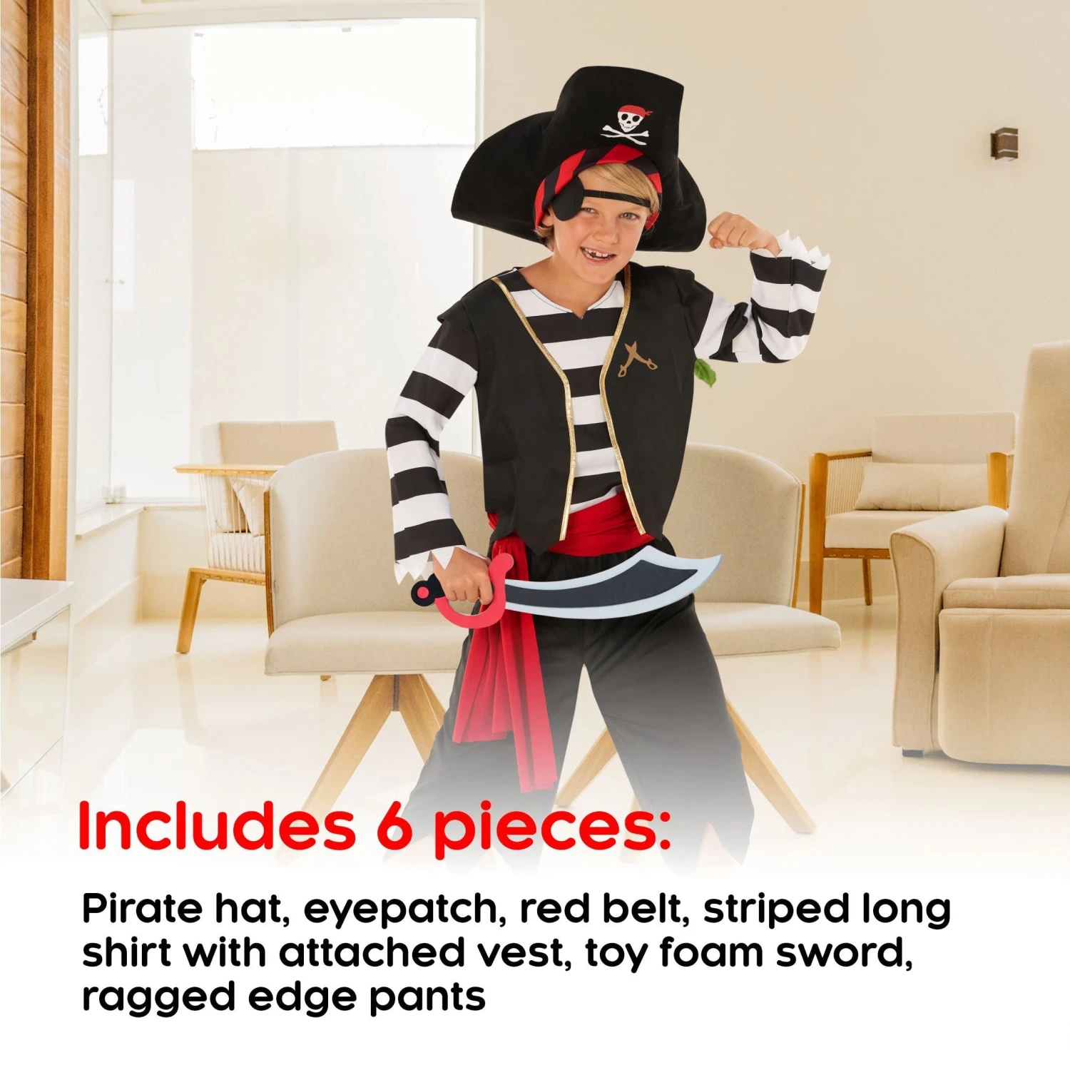 Costume Di Base Da Marinaio Pirata Per Bambini 6 Costume Di Base Da Marinaio Pirata Per Bambini - immagine 4