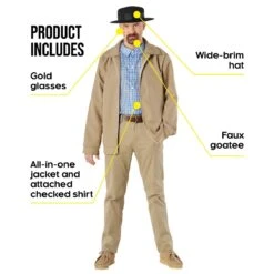 Costume Da Chimico Gangster Bianco Da Uomo -Angels Face Negozio breaking bad costume mens 8