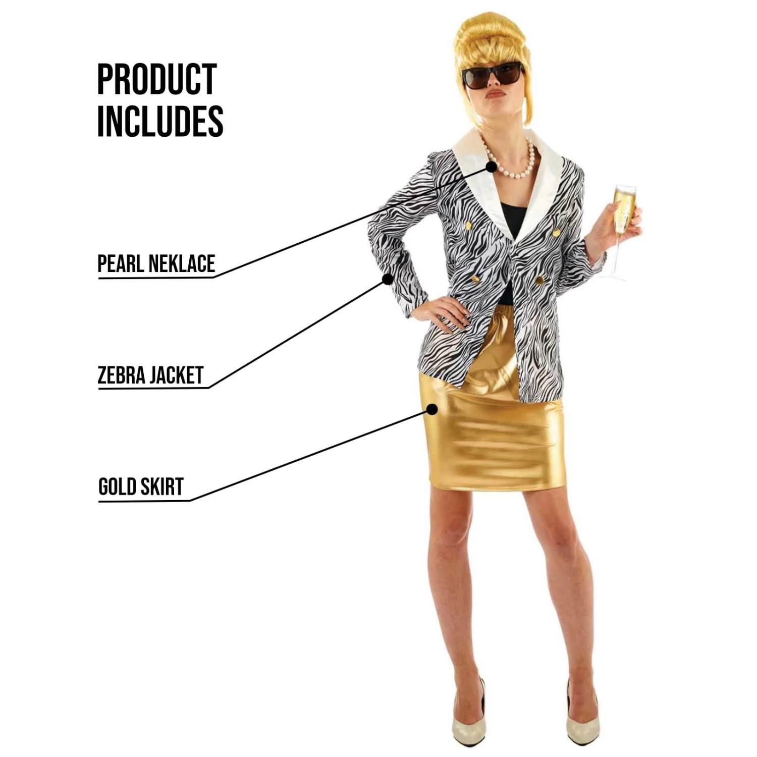 Costume Lady Fabulous Anni 90 Donna 4 Costume Lady Fabulous Anni 90 Donna - immagine 2