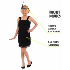 Vestito Charleston Nero Bambina -Angels Face Negozio cb7122b6c2cbedbd2dd01c8f1dd8fdfbea39c3b515016d7b32f0b011a7fa5b95