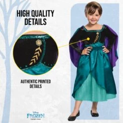 Costume Anna Regina Frozen 2 Deluxe Plus Bambina -Angels Face Negozio disk140079 queen anna deluxe kids feature 03 min