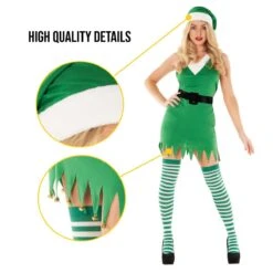 Costume Folletto Natale Donna -Angels Face Negozio fn3167 flirty elf adult feature 02