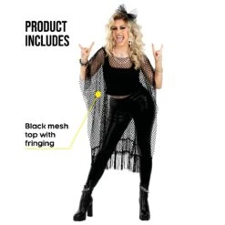 Costume Poncho A Rete -Angels Face Negozio fn3790 womens black mesh poncho 8