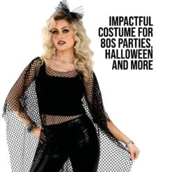 Costume Poncho A Rete -Angels Face Negozio fn3790 womens black mesh poncho 9