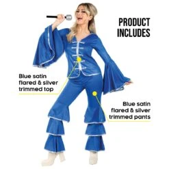 Costume Dancing Queen Donna -Angels Face Negozio fn4197 womens blue dancing queen 8