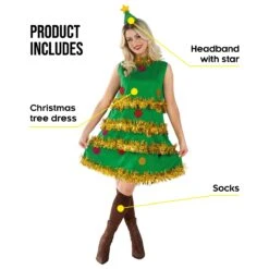 Costume Albero Di Natale Donna -Angels Face Negozio fn4233 womens xmas tree 9