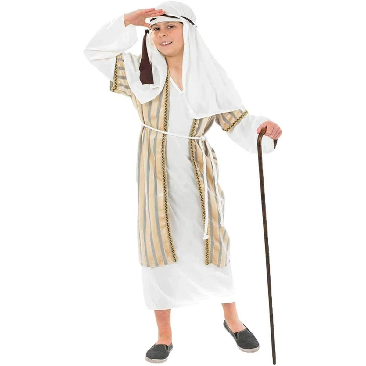 Kids Gold Shepherd Nativity Costume 3 Kids Gold Shepherd Nativity Costume