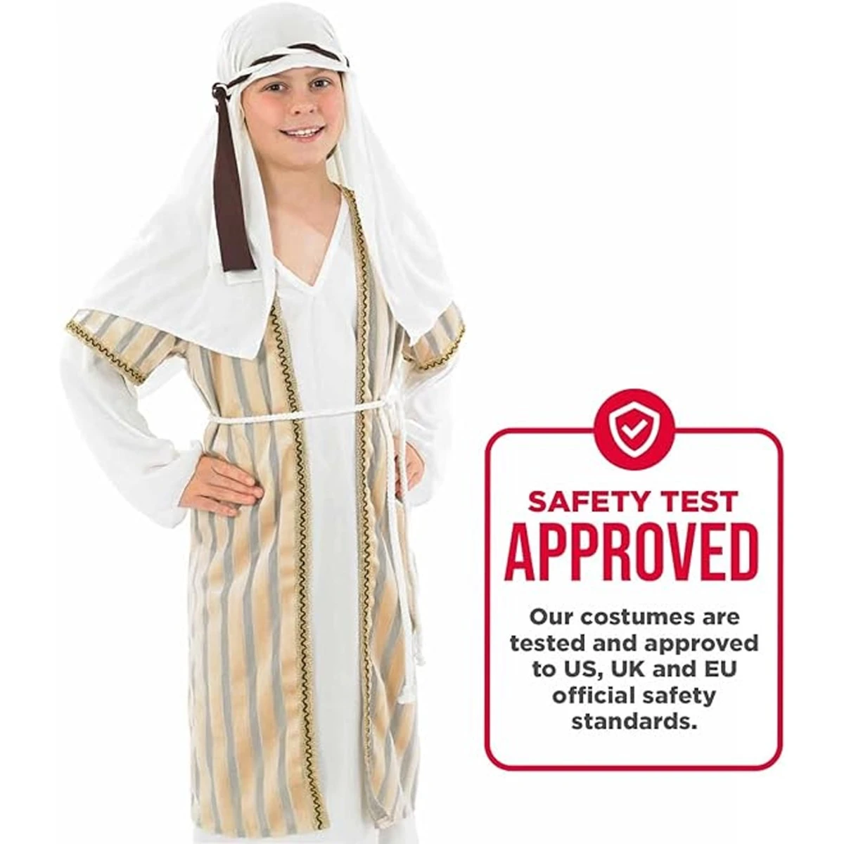 Kids Gold Shepherd Nativity Costume 6 Kids Gold Shepherd Nativity Costume - immagine 4