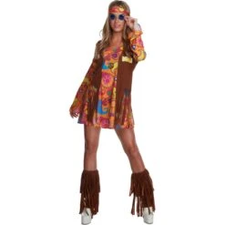 Womens Short Hippie Dress Costume -Angels Face Negozio l2 f vua