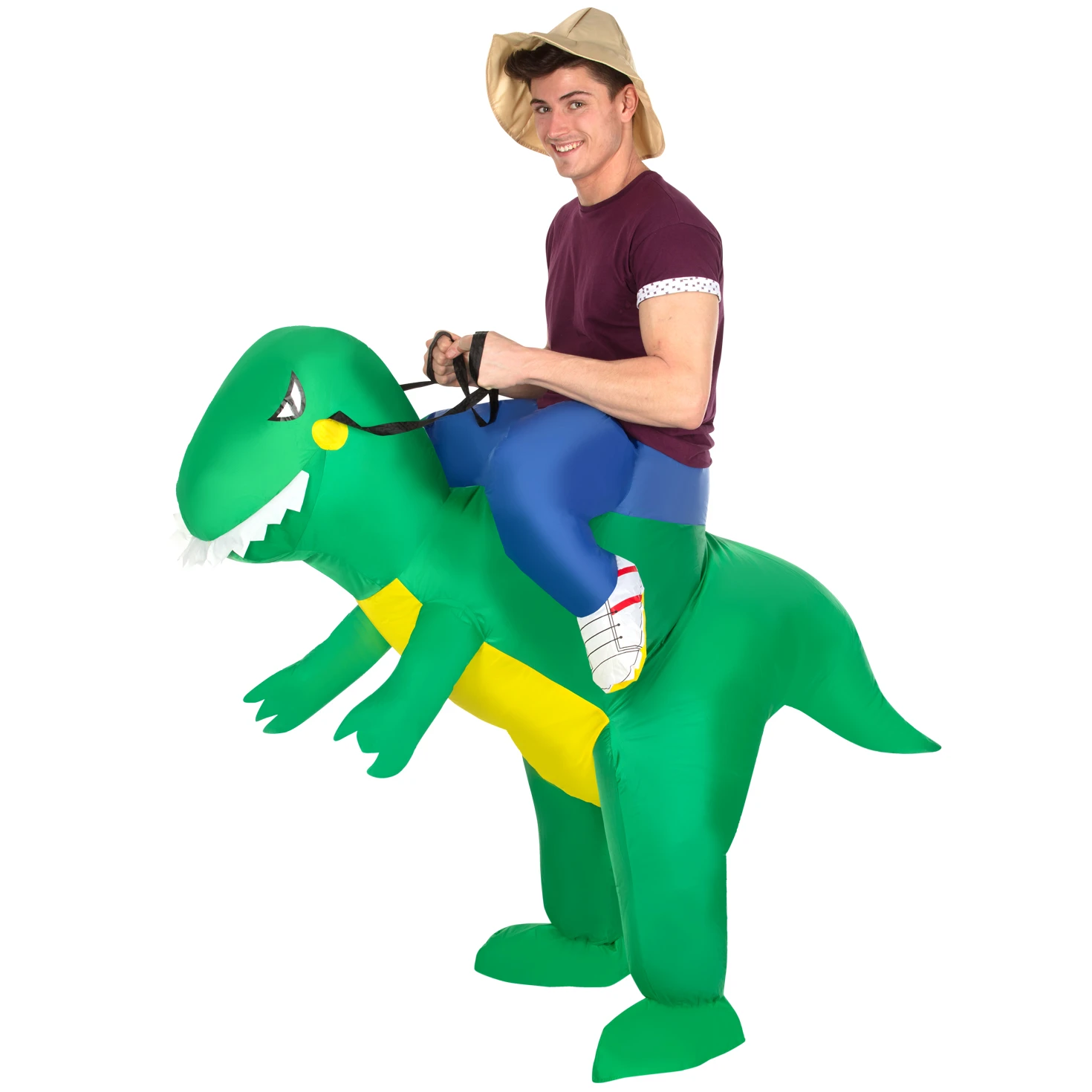 Costume Gonfiabile Dinosauro Cavalcabile Adulto 3 Costume Gonfiabile Dinosauro Cavalcabile Adulto