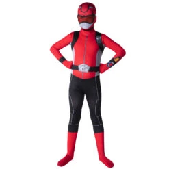 Costume Power Ranger Beast Morphers Rosso Bambini -Angels Face Negozio m1 r e red beast power ranger kids dsc4070 1